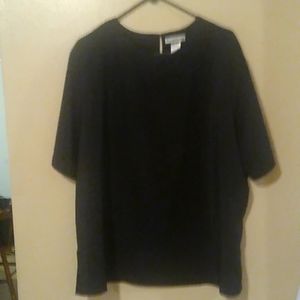 Vintage Plus Size  Notations Satin-Like Blouse Black 3x fits like 20w